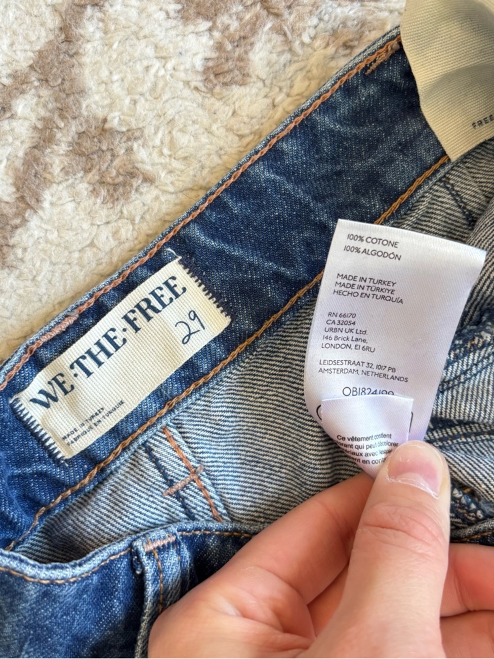 We The Free NEW Palmer Cuffed Jeans Mid-Rise Relaxed Wide Leg Denim Vintage Wash - Picture 8 of 8
